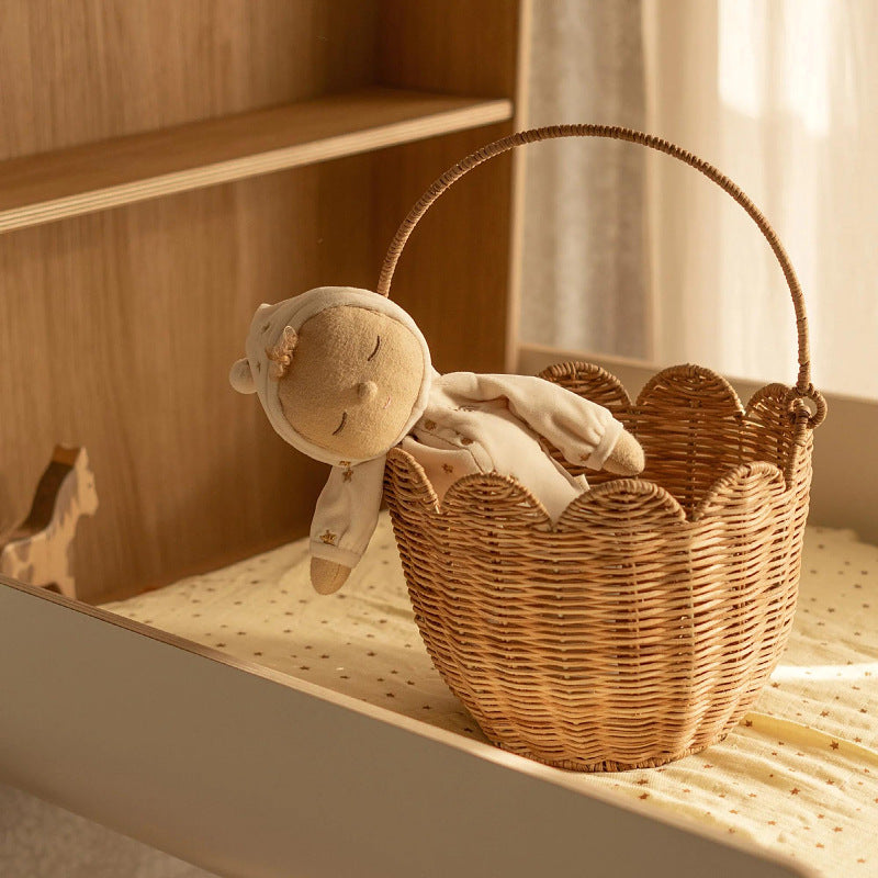 Nordic Woven Tulip Basket β Handwoven Picnic & Toy Bin