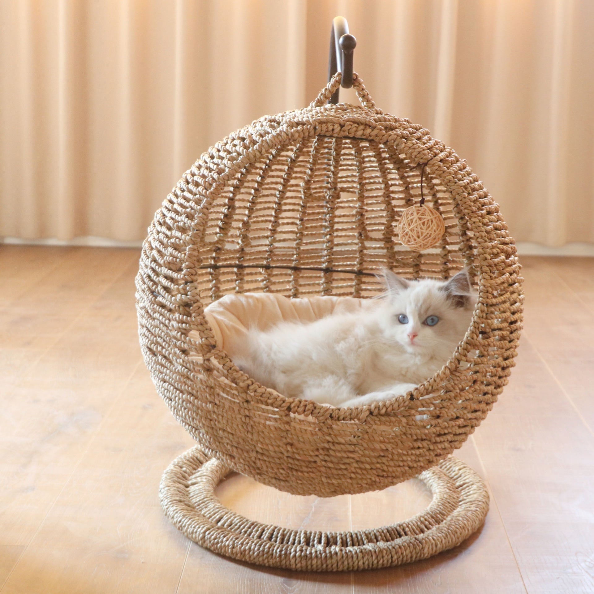 Woven Cat Hammock Bed β Hanging Seagrass Basket for Pets (π₯Free mat)