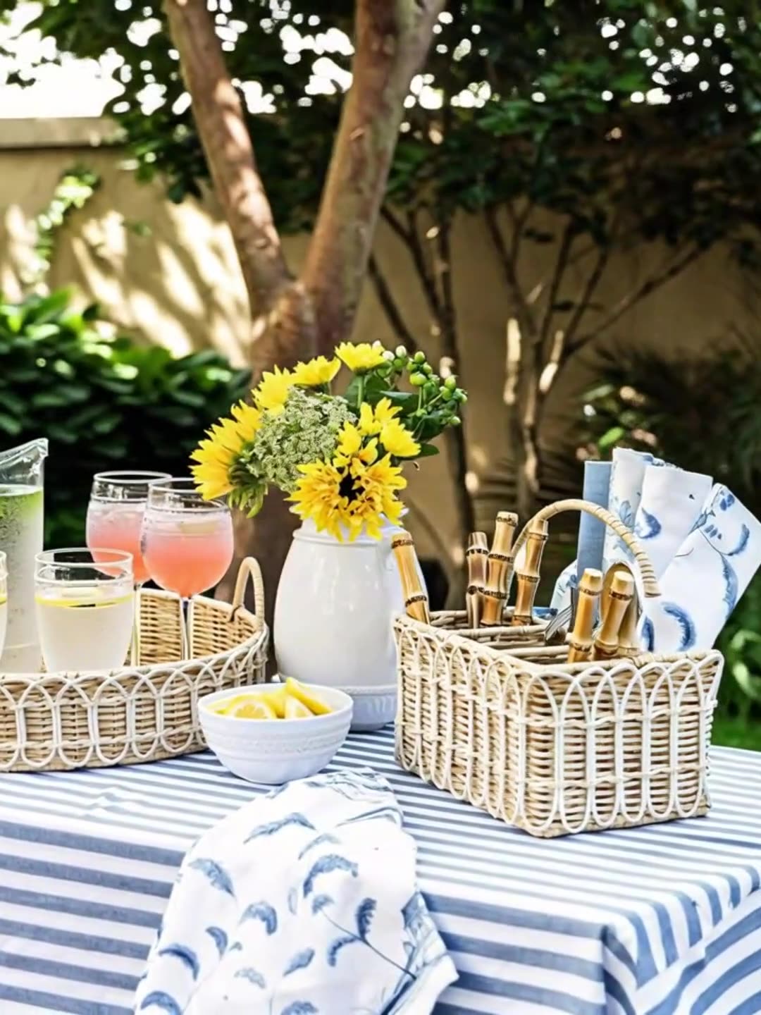 Hand-woven rattan storage basket - practical desktop storage box