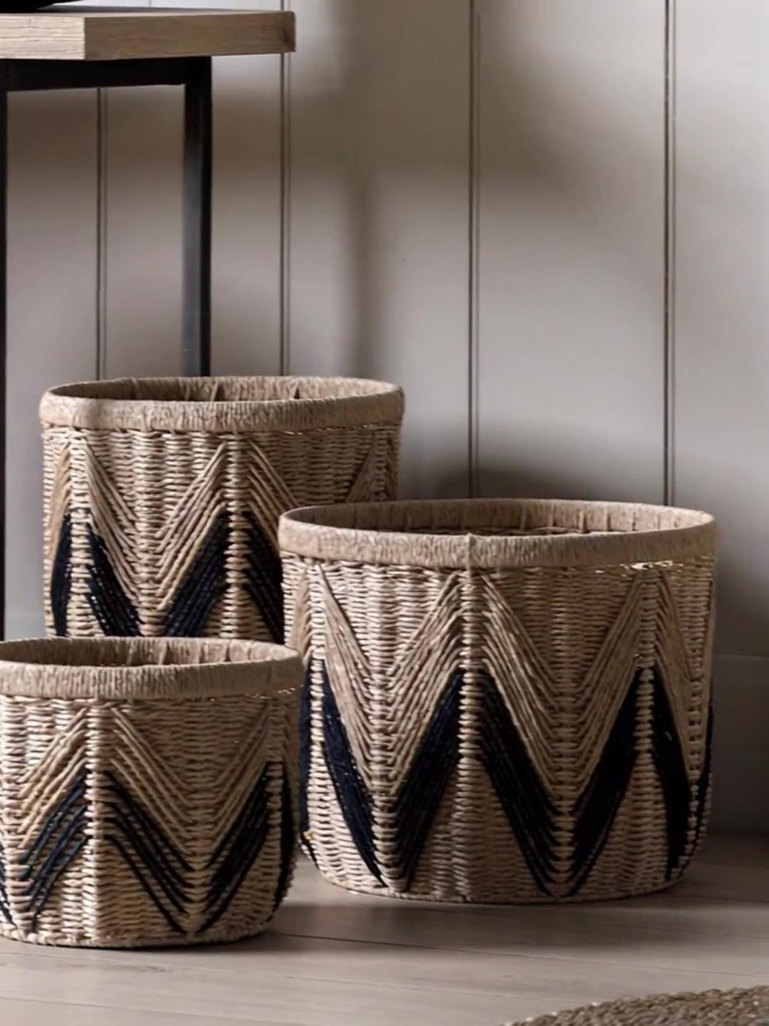 Handmade Paper Woven Storage Basket – Nordic Style Bin