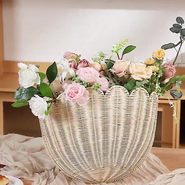 Handmade Rattan Wall Basket – Rustic Hanging Storage Decor