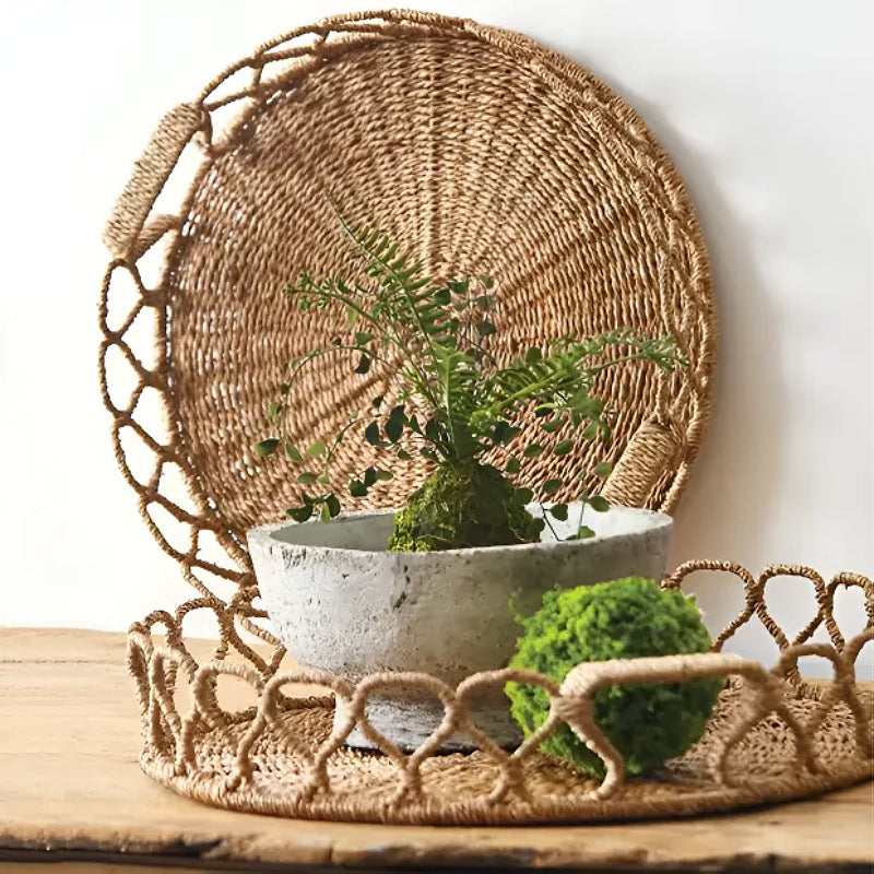 Seagrass Woven Storage Basket – Handmade Desktop Organizer for Home