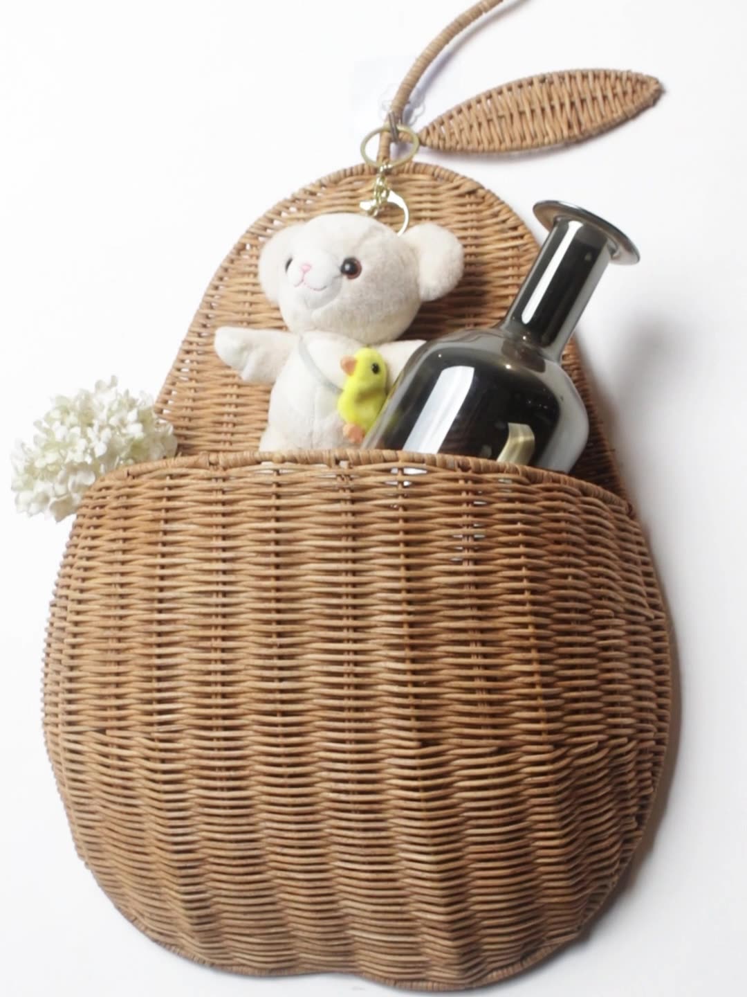 Handwoven Rattan Fruit Wall Basket – Apple & Pear Design
