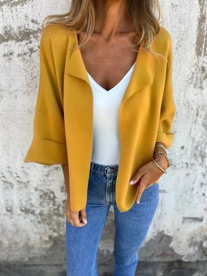 Cardigan décontracté en faux daim