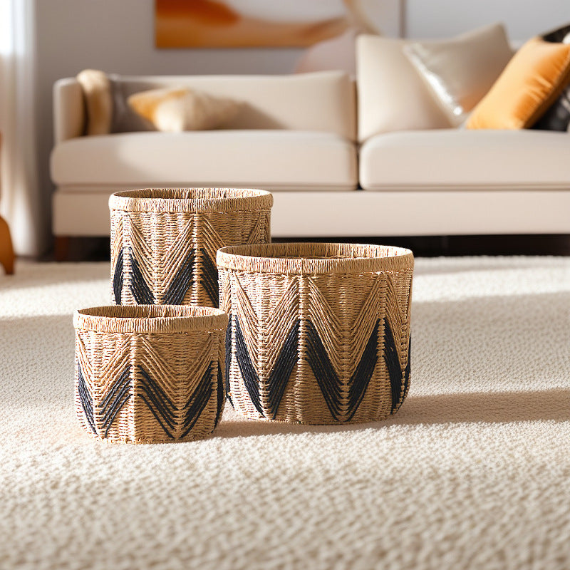 Handmade Paper Woven Storage Basket – Nordic Style Bin