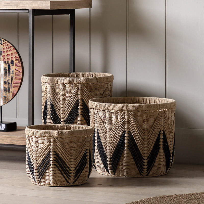 Handmade Paper Woven Storage Basket – Nordic Style Bin