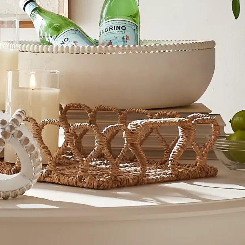 Seagrass Woven Storage Basket – Handmade Desktop Organizer for Home