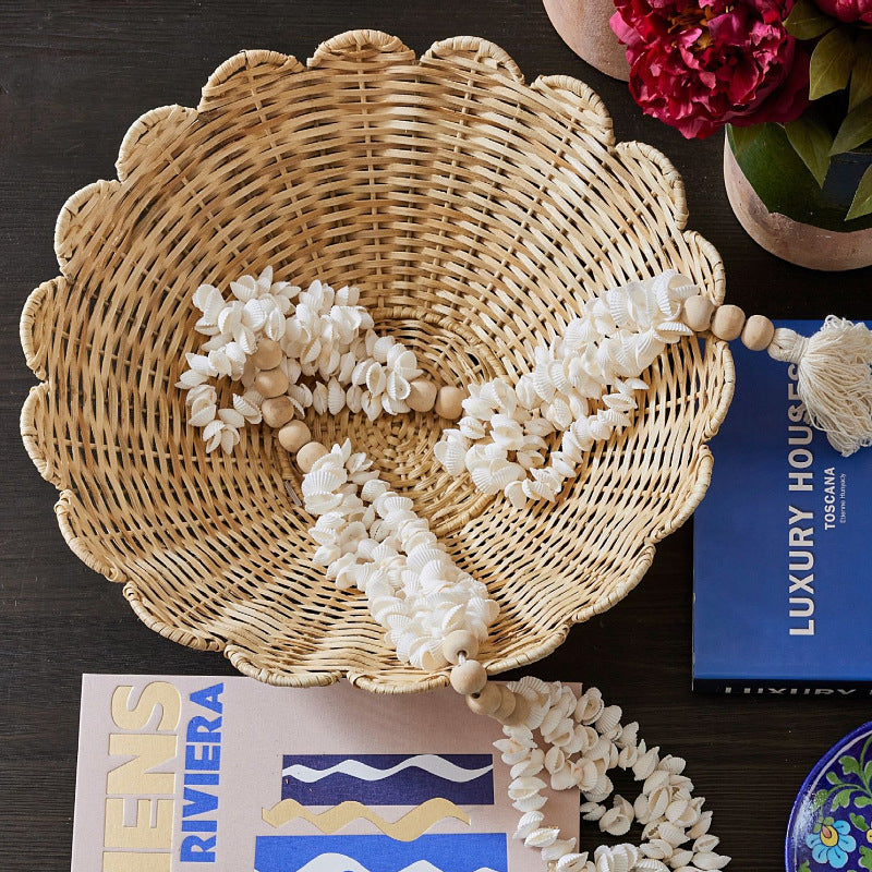 Nordic Handmade Natural Rattan Fruit Basket – Durable Home Storage Basket