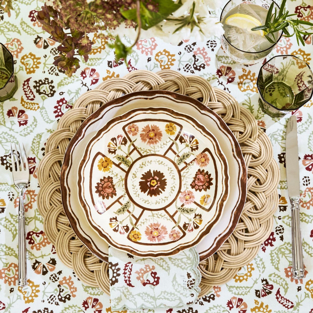 Set de table rond en rotin naturel fait main – Tapis de salle à manger antidérapant de style européen