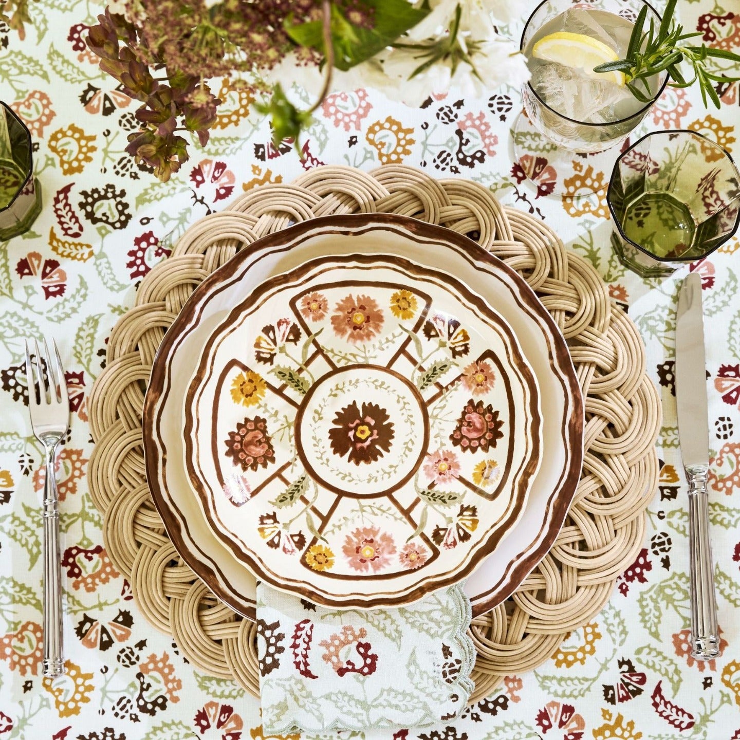 Set de table rond en rotin naturel fait main – Tapis de salle à manger antidérapant de style européen