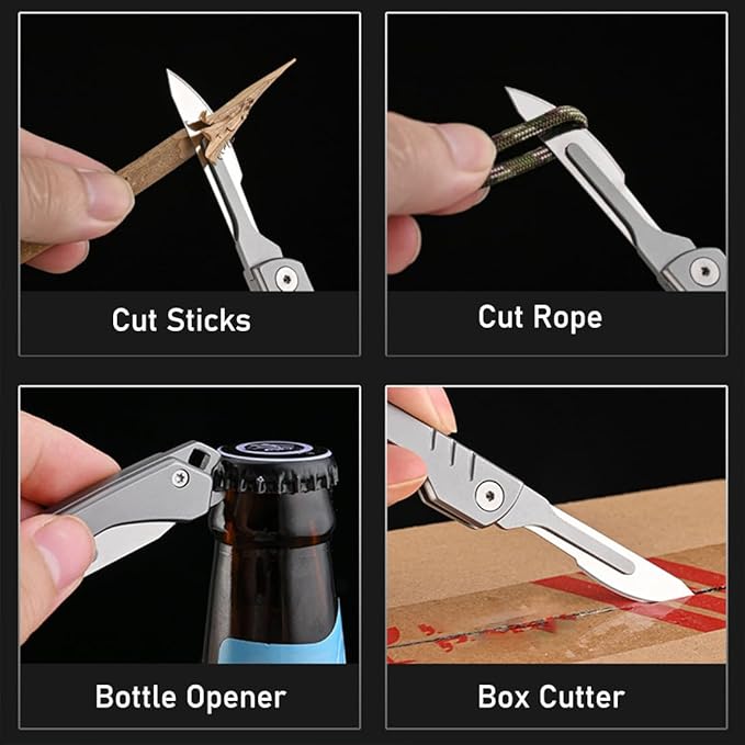 ⏰🏆Couteau scalpel pliant avec 10 lames remplaçables 