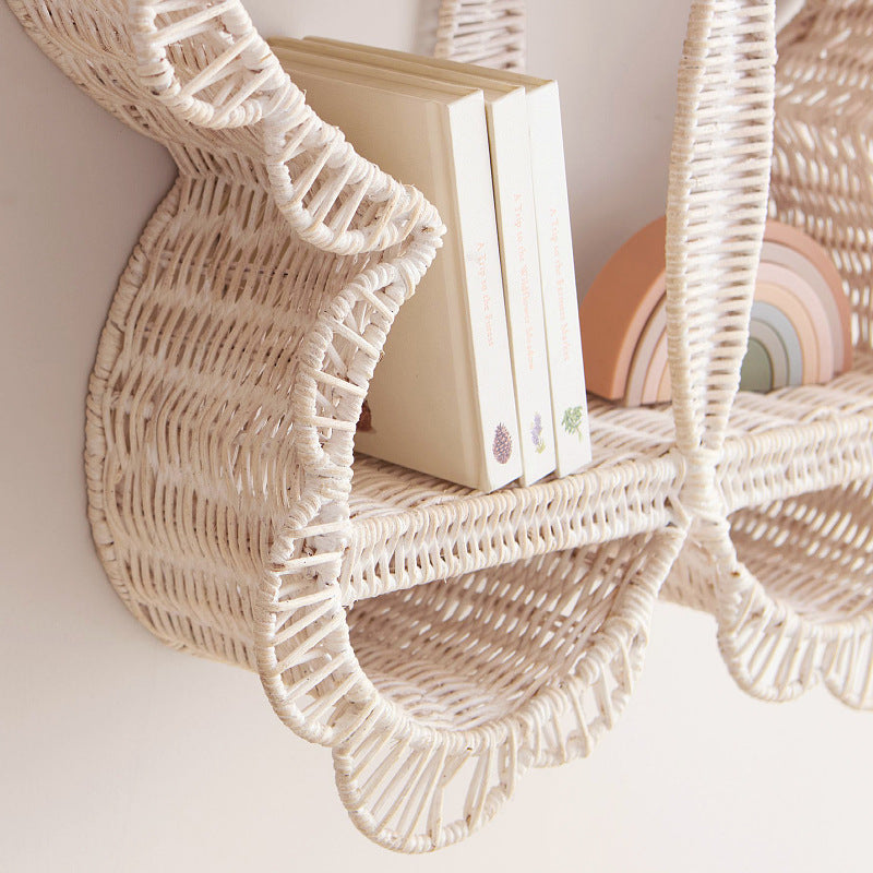 Butterfly Rattan Wall Shelf – Cute Woven Display Rack