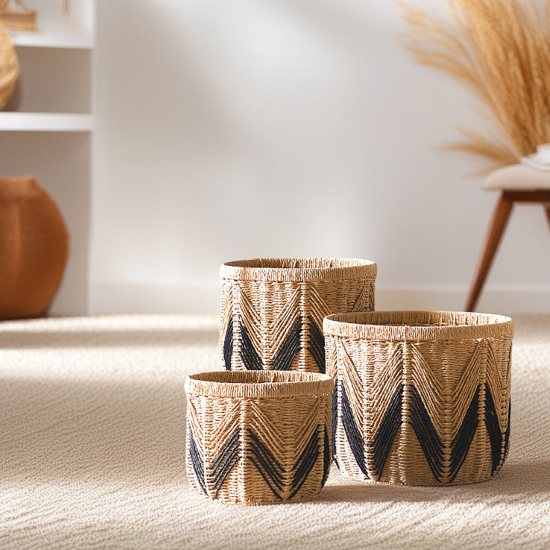 Handmade Paper Woven Storage Basket – Nordic Style Bin