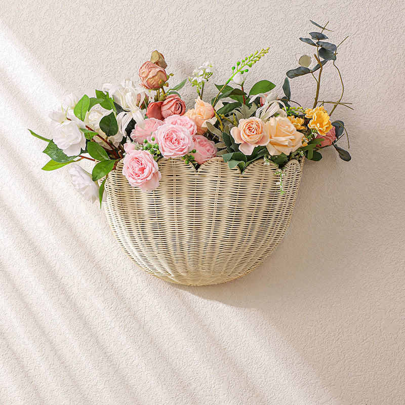 Handmade Rattan Wall Basket – Rustic Hanging Storage Decor