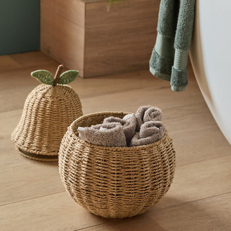 Fruit Shaped Woven Basket – Apple and Pear Storage Box