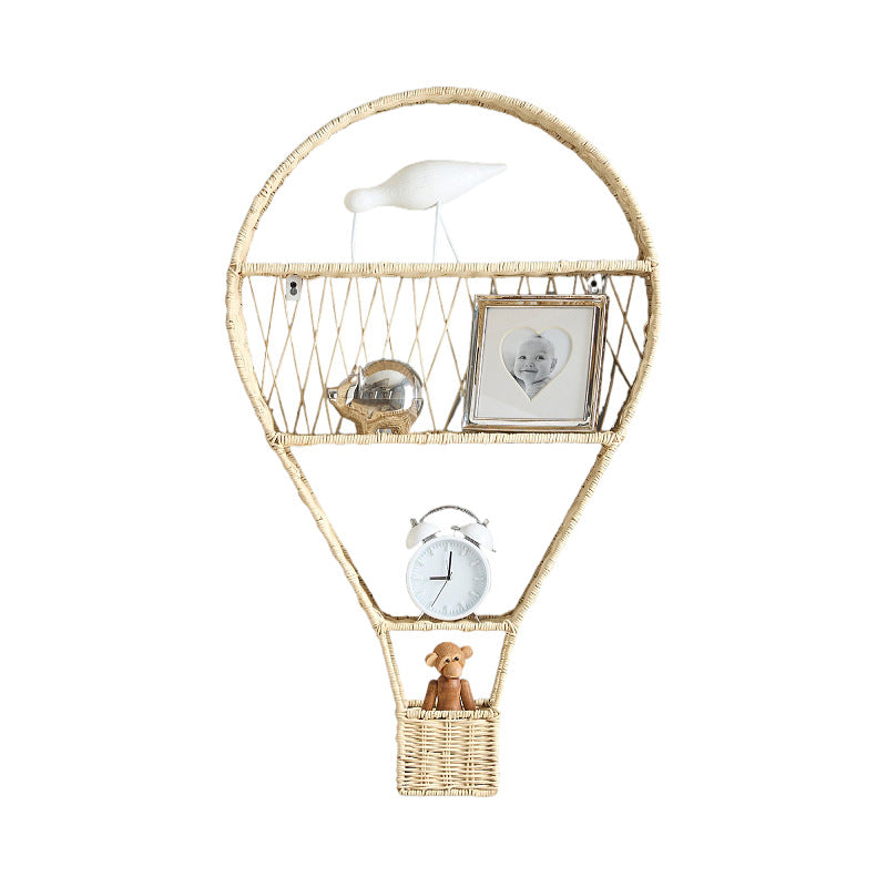 Nordic Style Woven Hot Air Balloon Wall Shelf