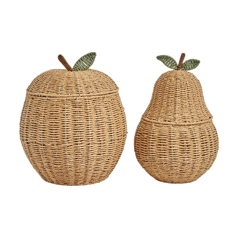 Fruit Shaped Woven Basket – Apple and Pear Storage Box