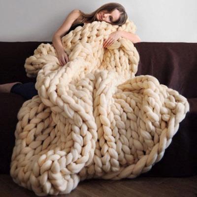 Couverture en tricot épais 