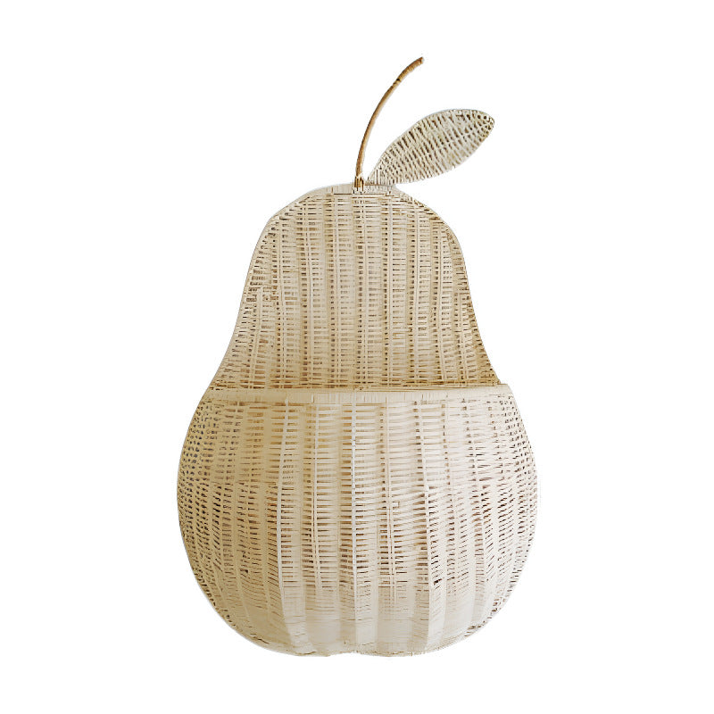 Handwoven Rattan Fruit Wall Basket – Apple & Pear Design