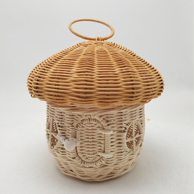 Paniers de rangement en rotin faits à la main, en forme de champignons et de glands