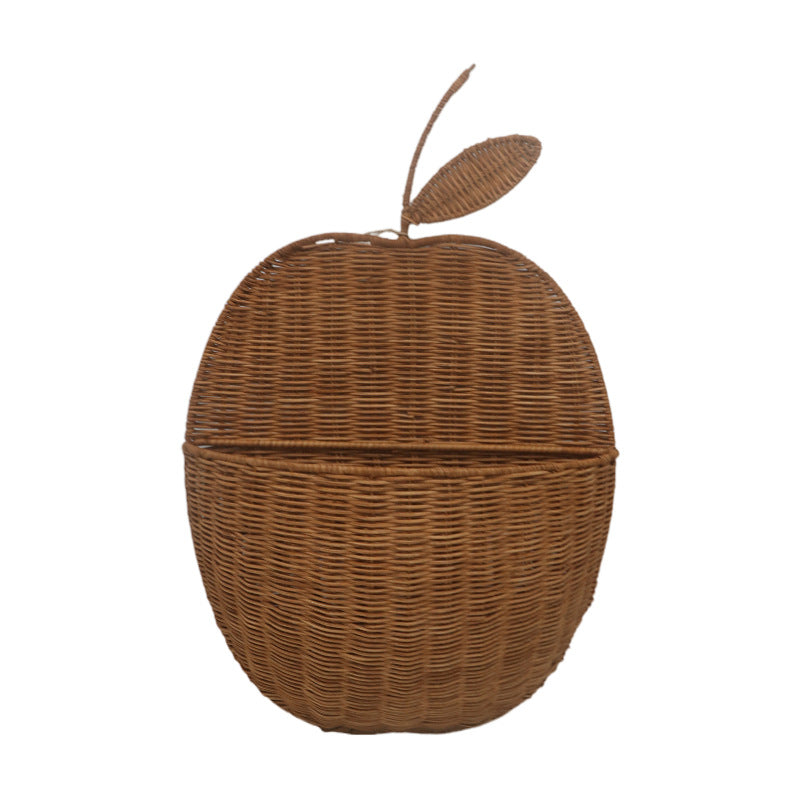 Handwoven Rattan Fruit Wall Basket – Apple & Pear Design