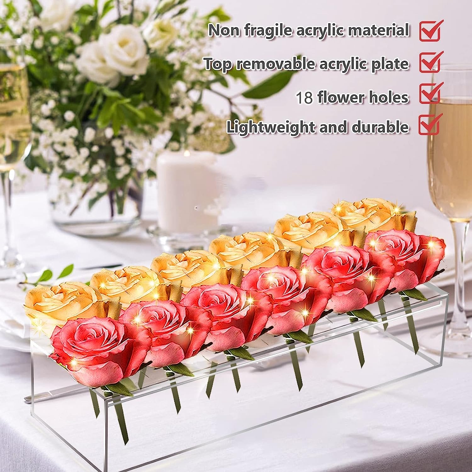 💓Cadeau de fête des mères 💓- Vase à fleurs en acrylique transparent 