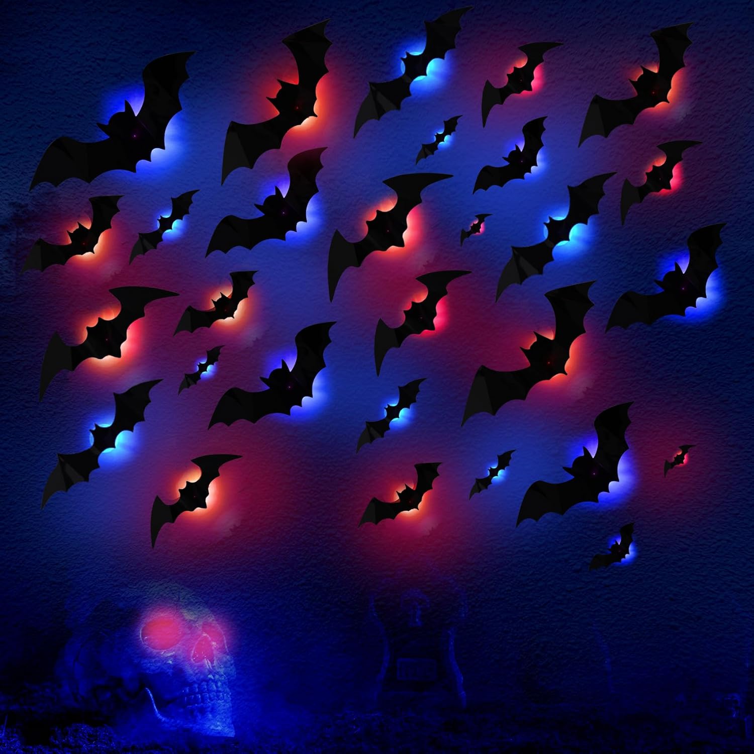 🎁Décoration LED 3D en forme de chauve-souris 