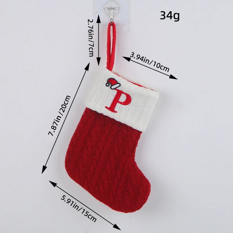🧦Personalized letter knitted Christmas stocking fireplace ornament