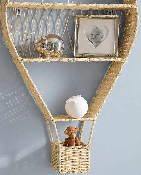 Nordic Style Woven Hot Air Balloon Wall Shelf