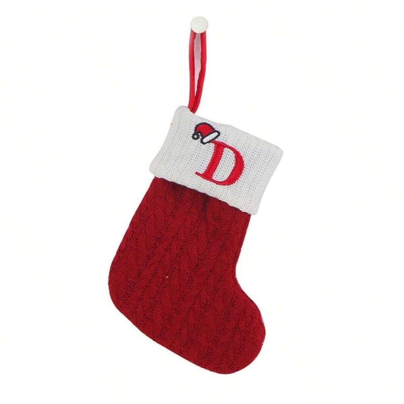 🧦Personalized letter knitted Christmas stocking fireplace ornament