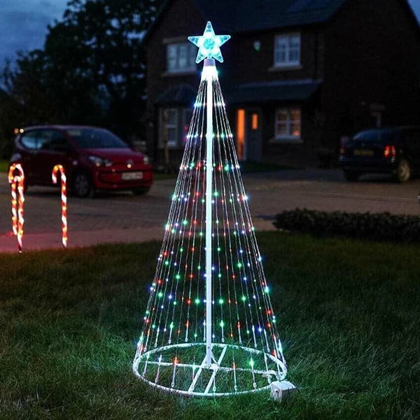 🌈Réductions de Noël anticipées🎄Sapin de Noël d'extérieur animé à LED multicolore 