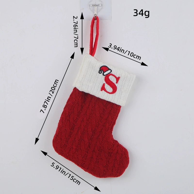 🧦Personalized letter knitted Christmas stocking fireplace ornament