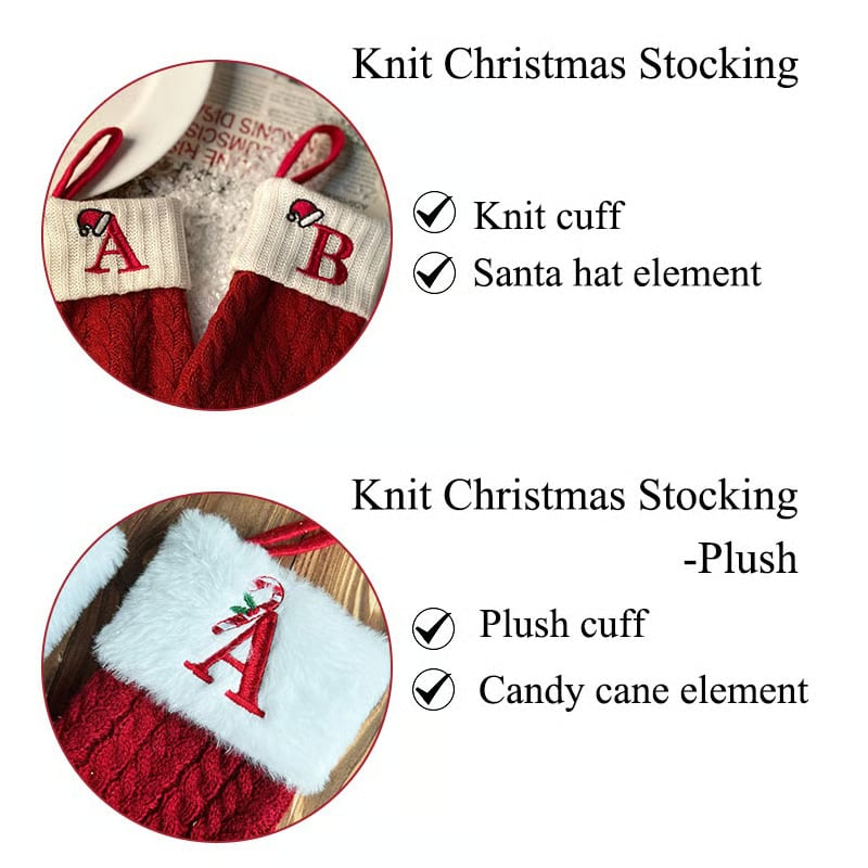🧦Personalized letter knitted Christmas stocking fireplace ornament