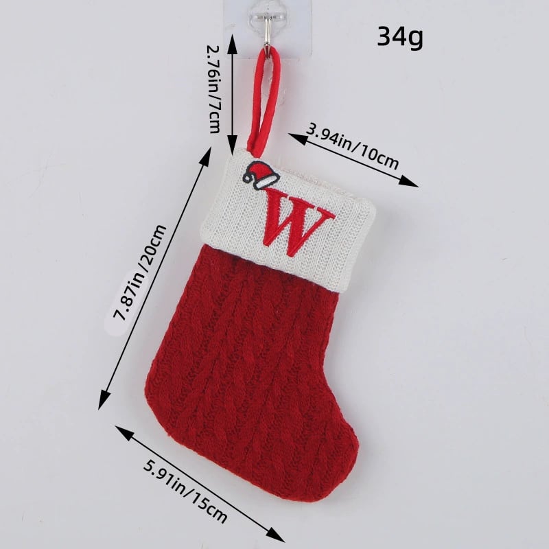 🧦Personalized letter knitted Christmas stocking fireplace ornament