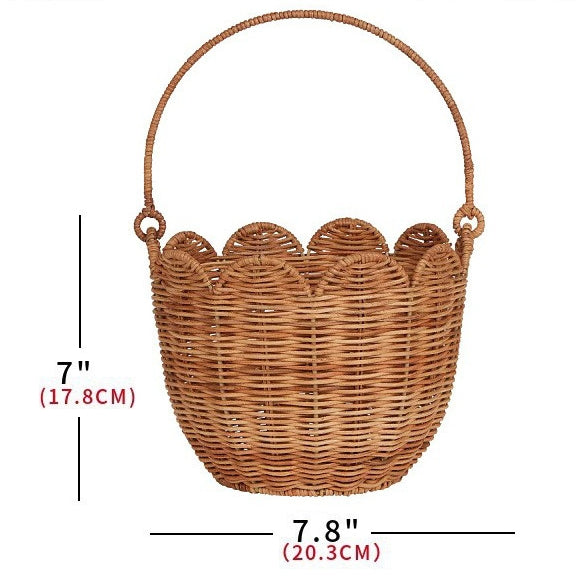 Nordic Woven Tulip Basket – Handwoven Picnic & Toy Bin