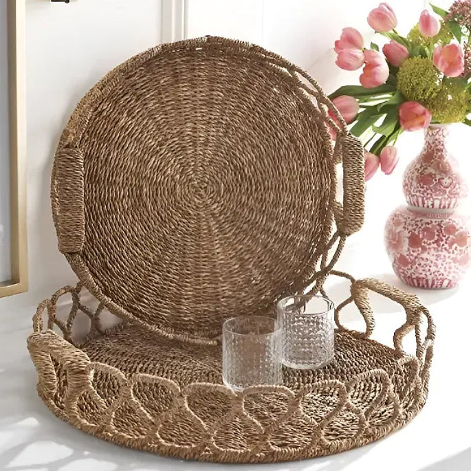Seagrass Woven Storage Basket – Handmade Desktop Organizer for Home
