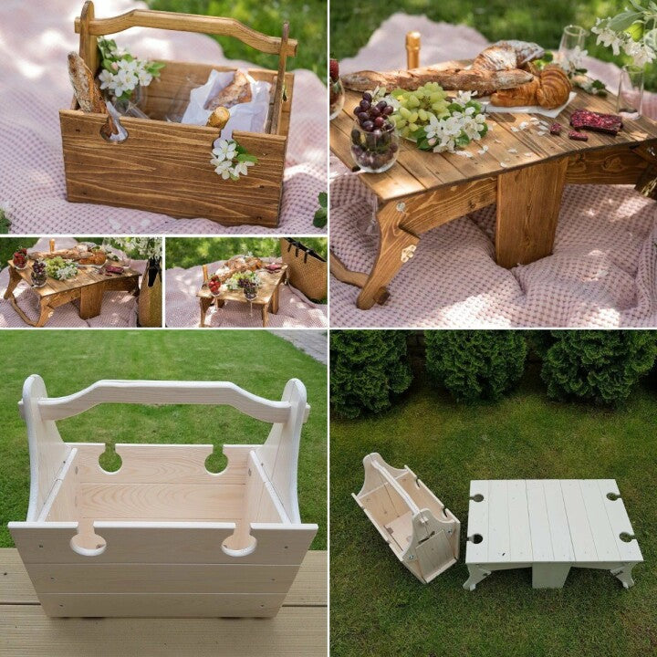 Table pliante pour panier de pique-nique - Couture manuelle à faire soi-même 