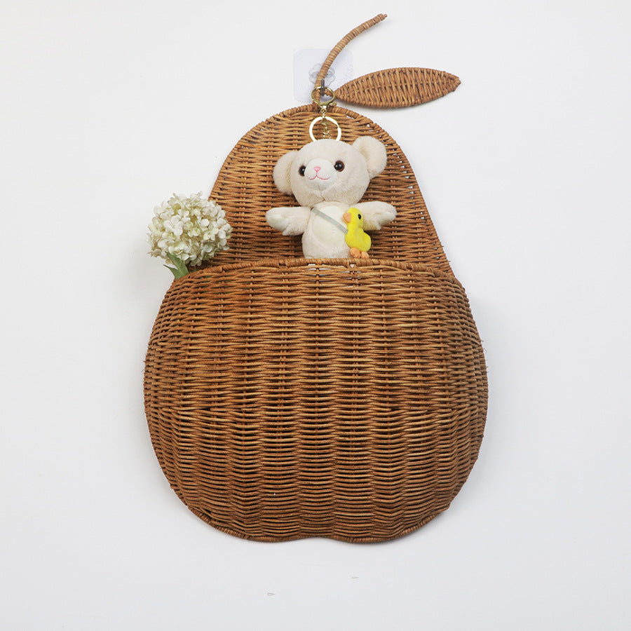 Handwoven Rattan Fruit Wall Basket – Apple & Pear Design