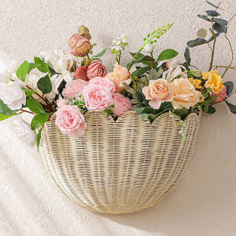 Handmade Rattan Wall Basket – Rustic Hanging Storage Decor