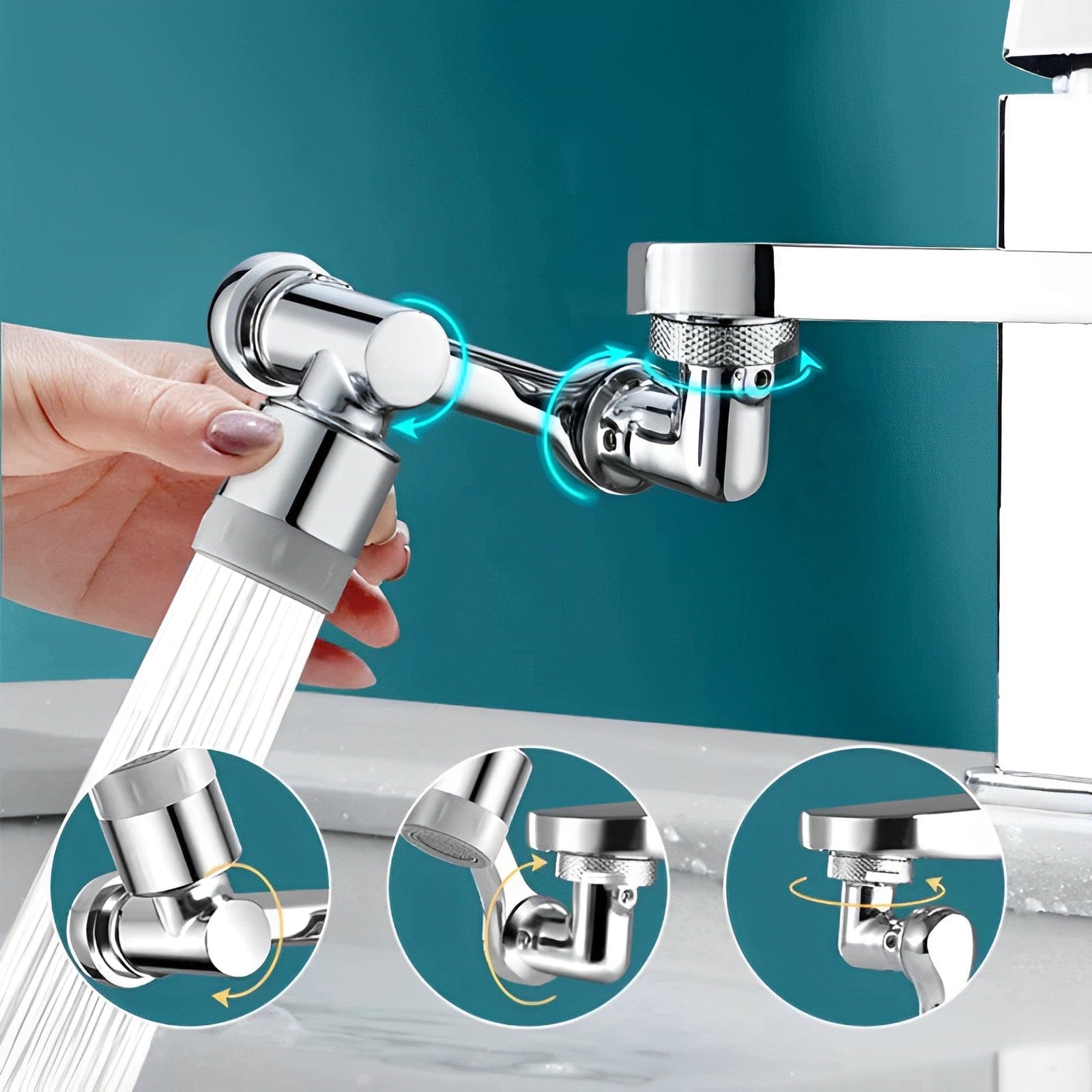 Rallonge de robinet rotative pour un nettoyage facile