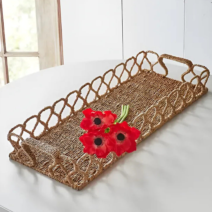 Seagrass Woven Storage Basket – Handmade Desktop Organizer for Home