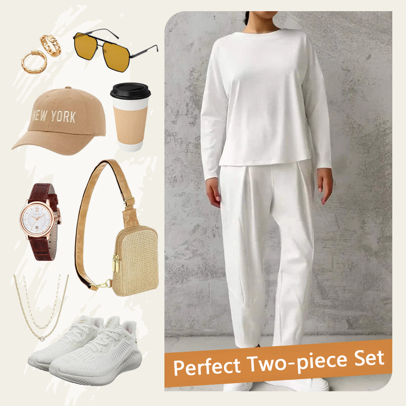 🎉HOT SALE💖Round-Neck Long-Sleeved Top ＆ Pants 2-Piece Set