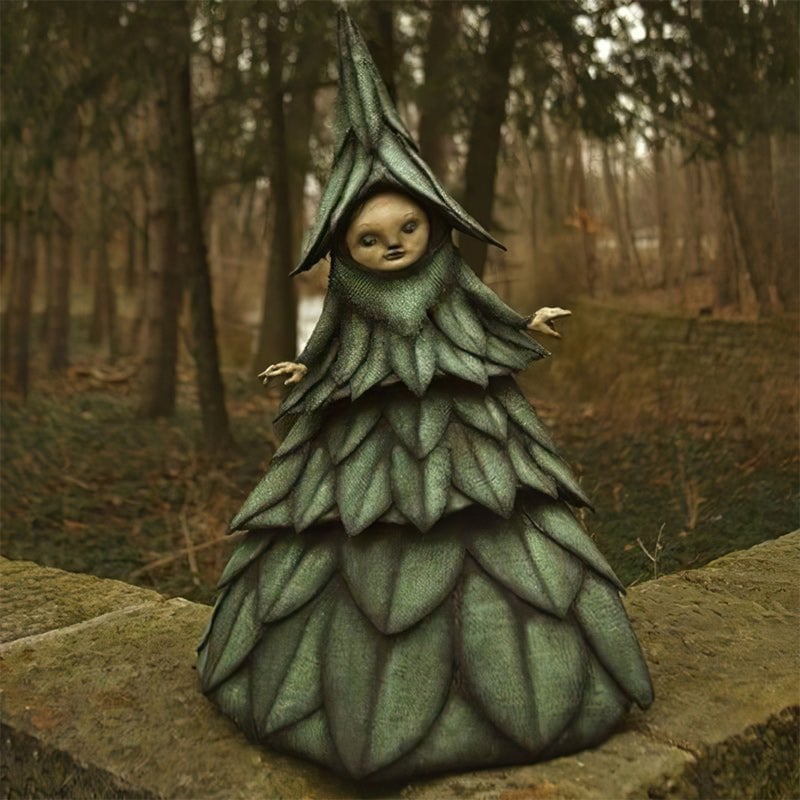 Décoration de jardin d'Halloween en résine représentant une sorcière cauchemardesque 