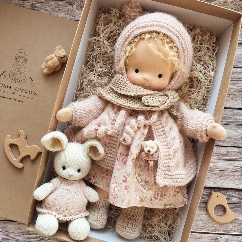 🎁🎁Le meilleur cadeau pour les enfants - Poupée Waldorf faite main👧 (Achetez-en 2, livraison gratuite) 
