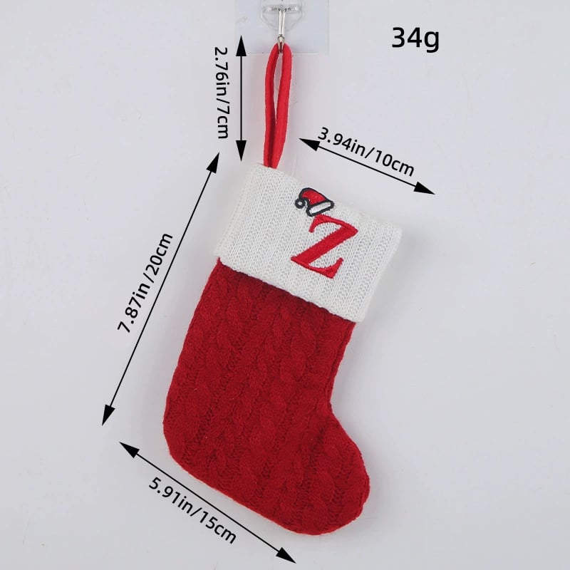 🧦Personalized letter knitted Christmas stocking fireplace ornament
