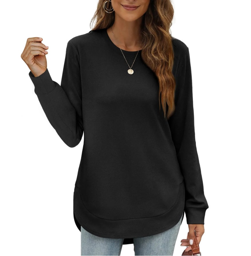 ⏰Hot Sale-Women's Sweatshirt Crewneck Curved Hem