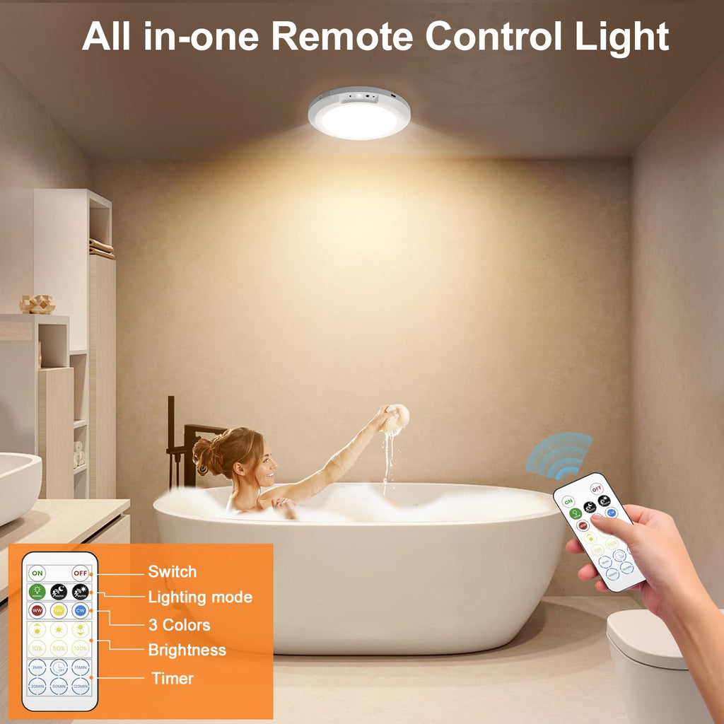 ✨2026 Upgraded Wireless Rechargeable Motion Sensor Ceiling Light with Remote