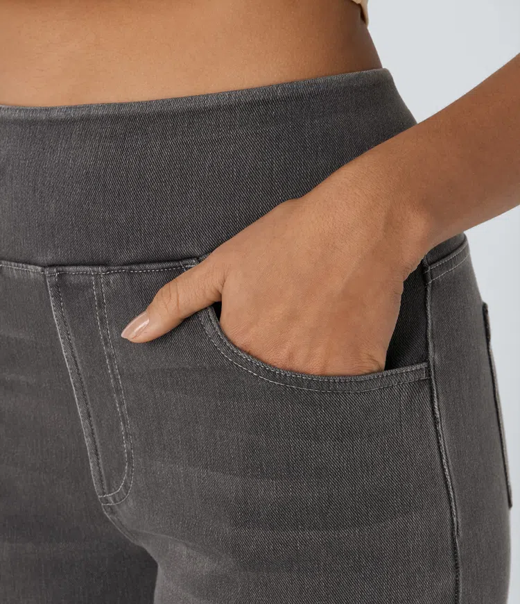 Jean large taille haute super extensible 