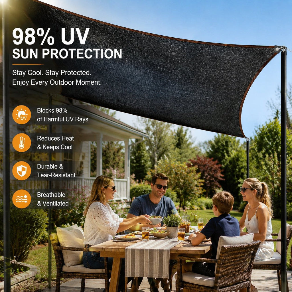 ☀️ 98% UV-Blocking Sunshade Net – Ultimate Outdoor Protection-6