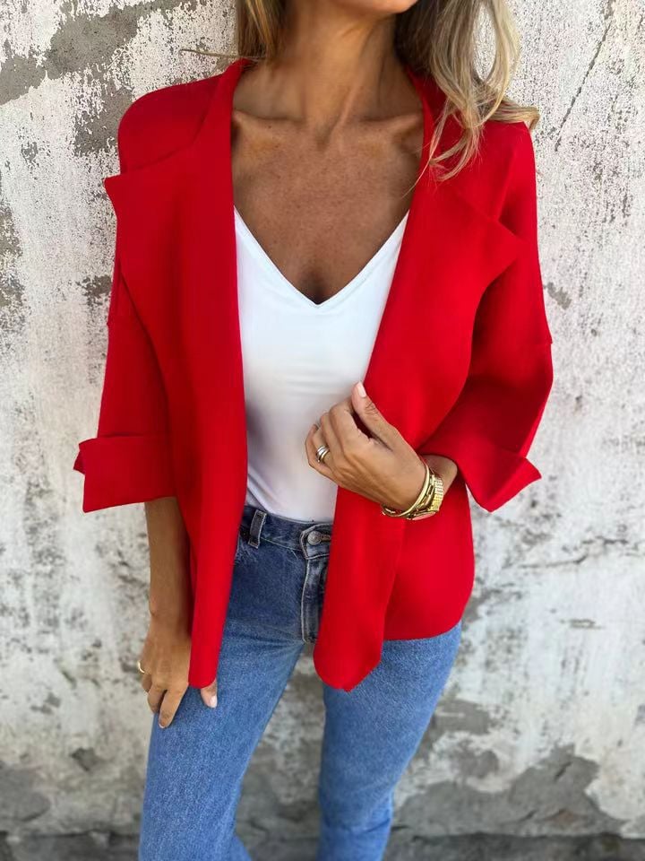Cardigan décontracté en faux daim